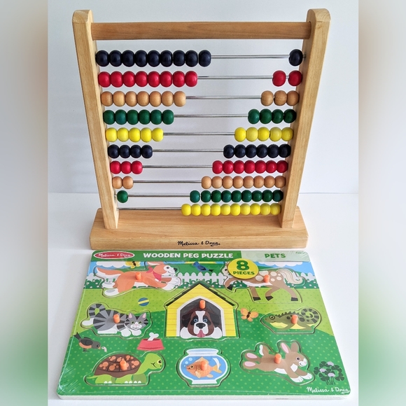 Melissa & Doug Abacus & "Pets" Wooden Peg Puzzle - Picture 11 of 13